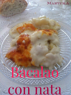Una foto de Bacalao con nata (Bacalhau com natas)