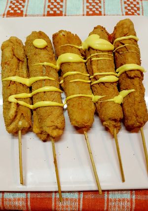 Una foto de Salchichas empanadas o corn dog