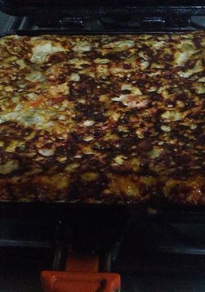 Una foto de Tortilla de tomate y berenjenas