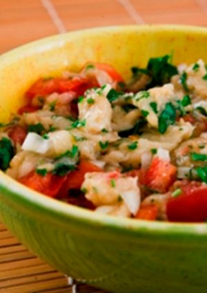 A picture of Grilled eggplant salad - salatet el raheb.