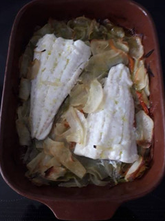 Una foto de Bacalao fresco al horno
