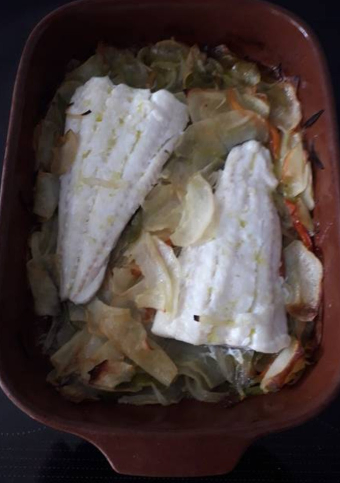 Una foto de Bacalao fresco al horno