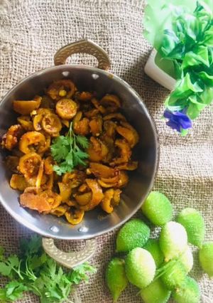 A picture of Kantola masala subji.