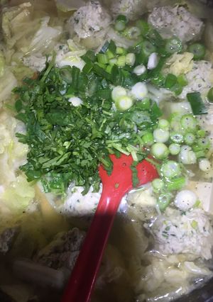 A picture of Chinese vegetable soup.