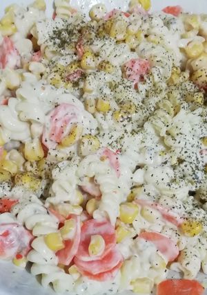 صورة لوصفة سلطة المعكرونه اللذيذه 😋😋😋