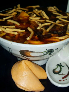 A picture of Mike's Chinese Hot And Sour Soup.