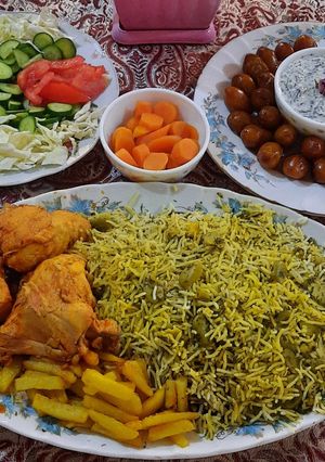 عکسی از دستور باقالی پلو با مرغ
