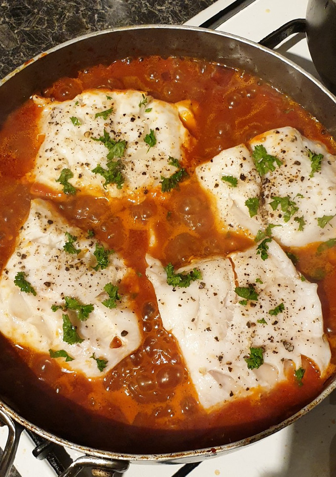 A picture of Fodmap Friendly Cod in Tomato Sauce.