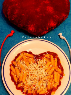 A picture of Valentine's Day special Red Sauce Penne Pasta.