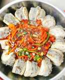 Cà tím hấp nấm kim châm