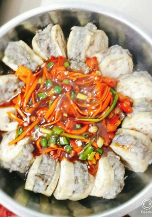 Hình của món Cà tím hấp nấm kim châm.