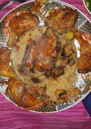 صورة لوصفة مقلوبة بالدجاج