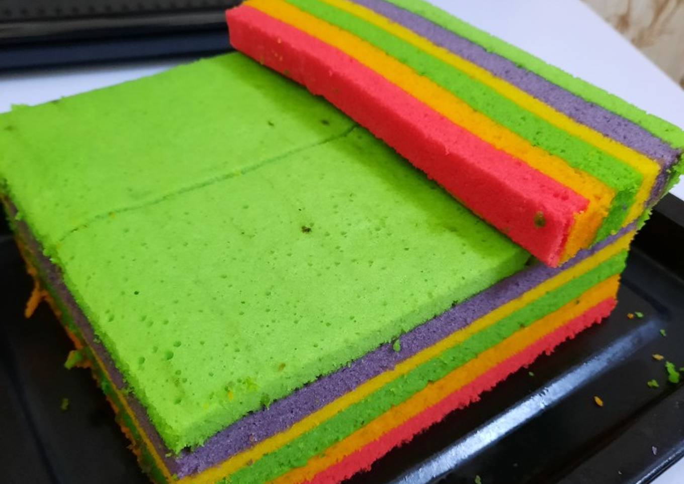 Rainbow cake kukus