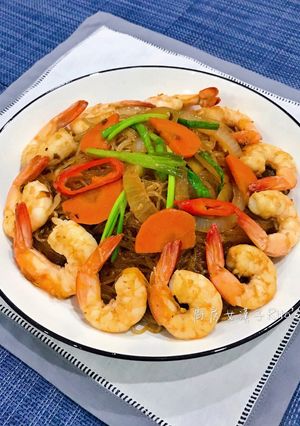 鮮蝦炒冬粉 的食譜成品照片