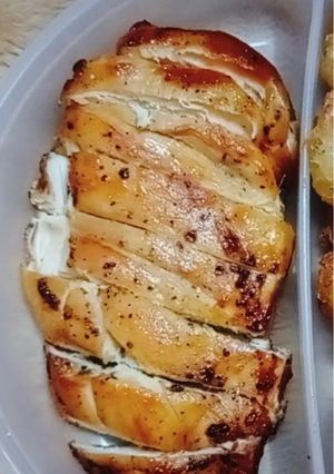 รูปของ อกไก่ย่างซอสพริกไทยดำ หม้อทอดไร้น้ำมัน