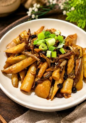 箭竹炒豆豉小魚(簡單料理) 的食譜成品照片