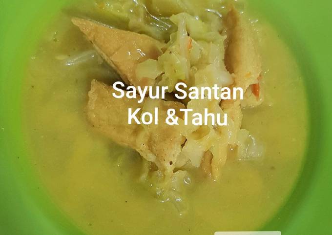 Resep Sayur santan kol &amp; tahu, Lezat Sekali