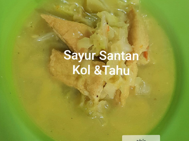 Resep Sayur santan kol &amp;amp; tahu, Lezat Sekali