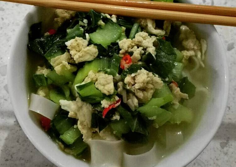 Recipe of Quick Rice Noodle Soup *Vegetarian *Vegan