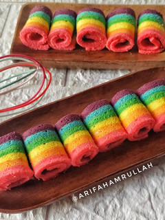 Foto resep Rainbow Roll Cake