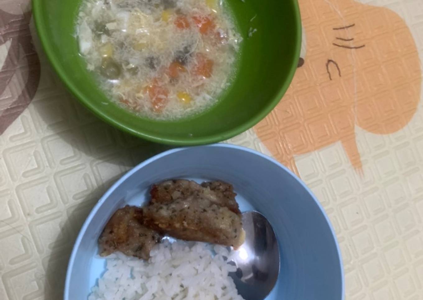 91. Kentang kukus ayam