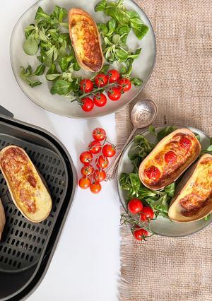 Une photo de Barquiche : quiche barquitas à l’air fryer