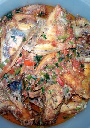 A picture of Kienyeji chicken stew.
