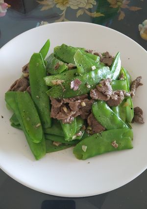 Hình của món Đậu hà lan xào thịt bò.