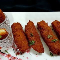 Deep fried Egg fingers A picture of Deep fried Egg fingers.