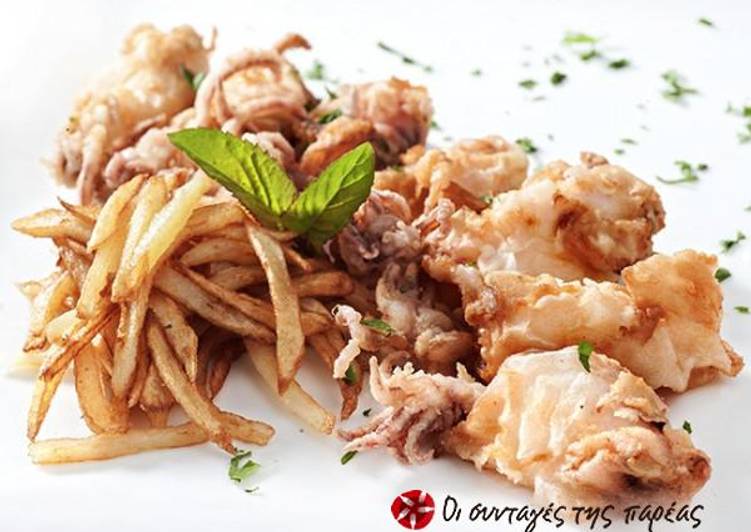 Recipe of Speedy Fried calamari with chips