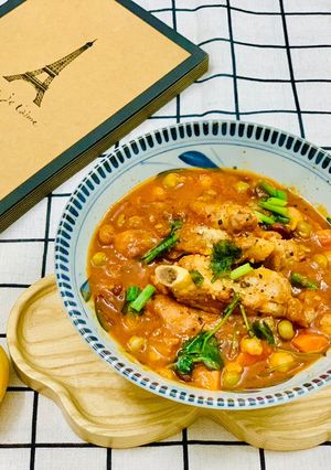 Hình của món Sườn Heo Nấu Đậu.