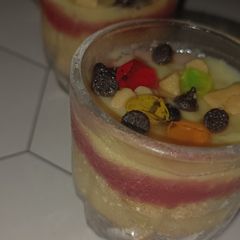 A picture of Strawberry custard pudding 🍮.