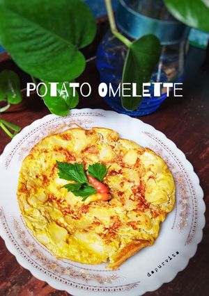Foto resep Potato Omelette (menu diet no oil)