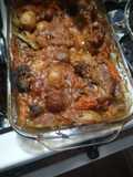 Pollo al horno con vegetales en mi salsa gravy