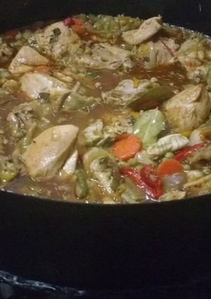 Una foto de Pollo al disco para 8 a 10 personas