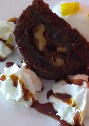 Una foto de Brownie de nueces