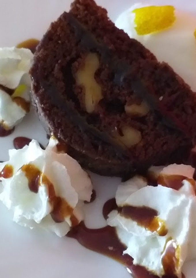 Una foto de Brownie de nueces