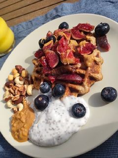 Una foto de Gofres de plátano