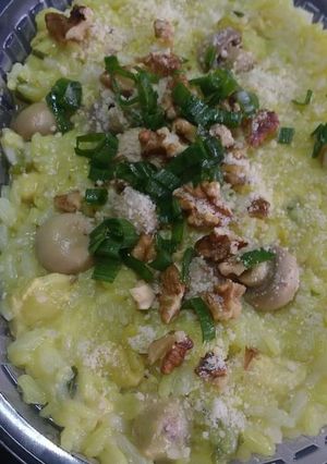 Una foto de Risotto de Pollo con Hongos + Nuez! 🇦🇷❤️