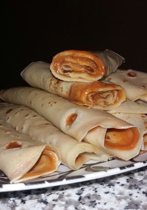 Una foto de Panqueques con manjar