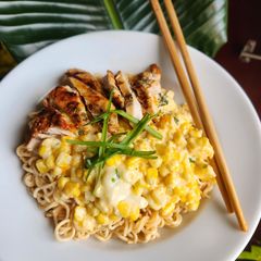 A picture of Spicy Korean Corn Cheese Ramen.