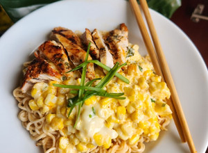 A picture of Spicy Korean Corn Cheese Ramen.