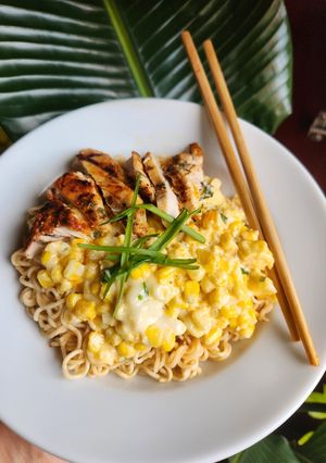 A picture of Spicy Korean Corn Cheese Ramen.