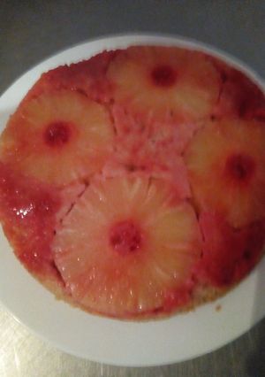 A picture of Pineapple upside down.