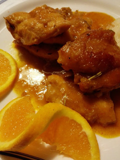 Una foto de Pechuga de pollo a la naranja con toque oriental