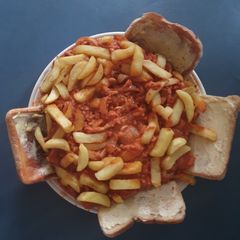 A picture of Chilli Tomato Chips and Pork mince.