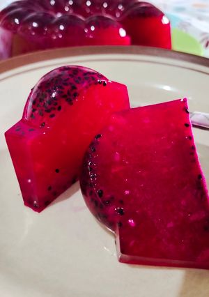 Foto resep Puding(agar-agar) buah naga