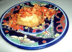 Una foto de Tortas de camote con papas y chorizo al rancho del ocote