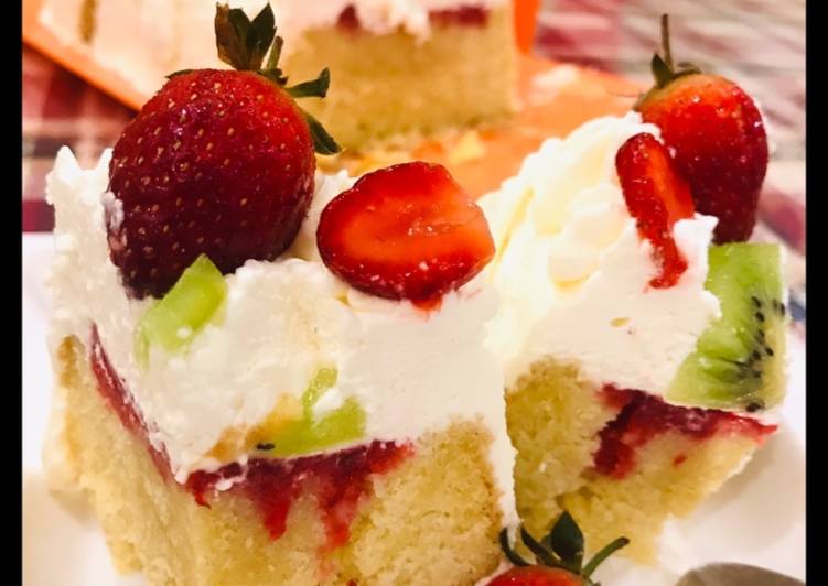 Recipe of Super Quick Homemade Whosayna’s Strawberry Poke Cake