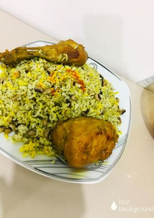 عکسی از دستور لوبيا چشم بلبلی پلو با مرغ